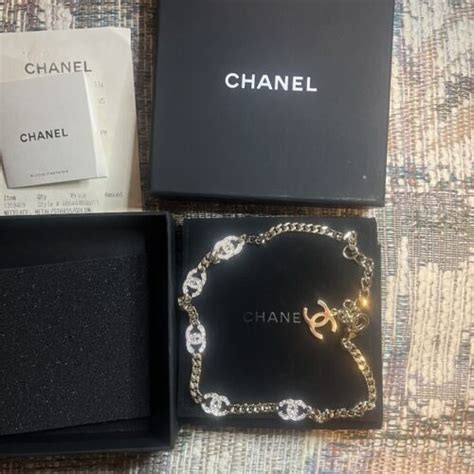 chanel ab6444|Authentic CHANEL 2021 Silver & Gunmetal Crystal CC Chain .